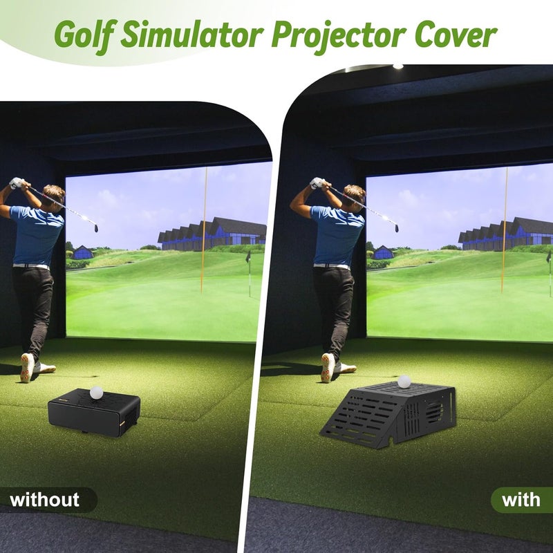 benut Golf Simulator Projector Cover, Floor-Mounted Projector Enclosure with Cooling Fan and Turf Cover, Durable Protection for Your Golf Simulation,Easy installation - Image 4